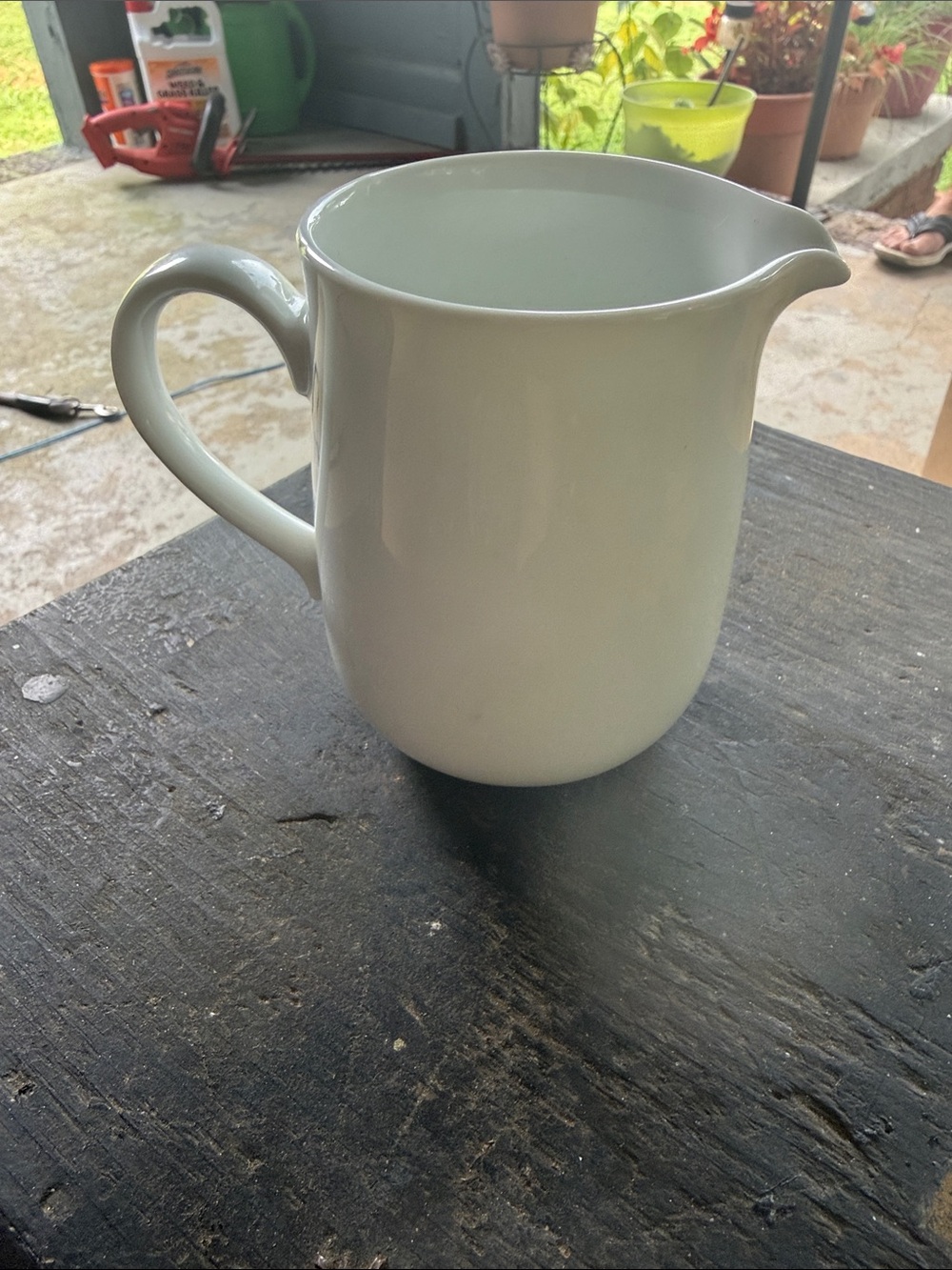 Corningware White Ceramic Pitcher with Pour Spout vintage